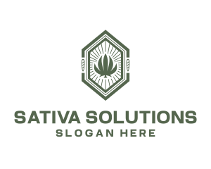 Sativa - Marijuana Leaf Joint logo design