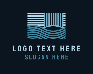 Lines - Abstract Wave Lines logo design