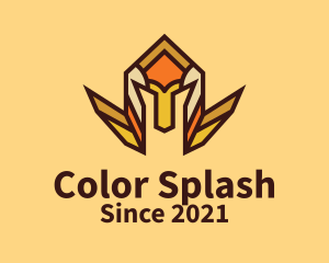 Multicolor Knight Helmet  logo design