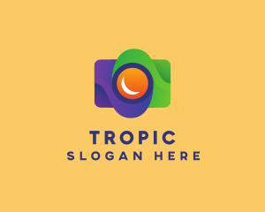 Tropical Photography Camera  logo design