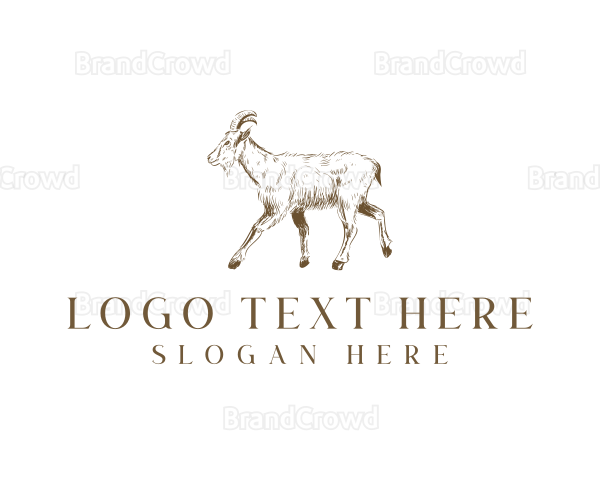 Goat Livestock Horn Logo