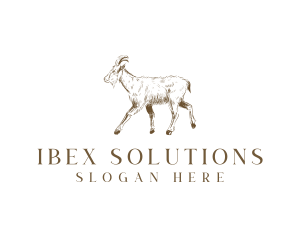 Ibex - Goat Livestock Horn logo design