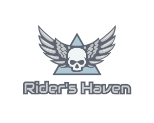 Biker - Skull Wings Gang logo design