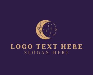 Organic - Boho Floral Moon logo design