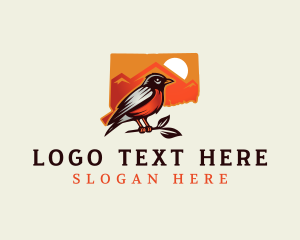 Saguaro Cactus - Connecticut Robin Bird logo design