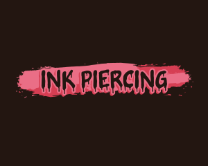 Piercing - Paint Drip Brush logo design