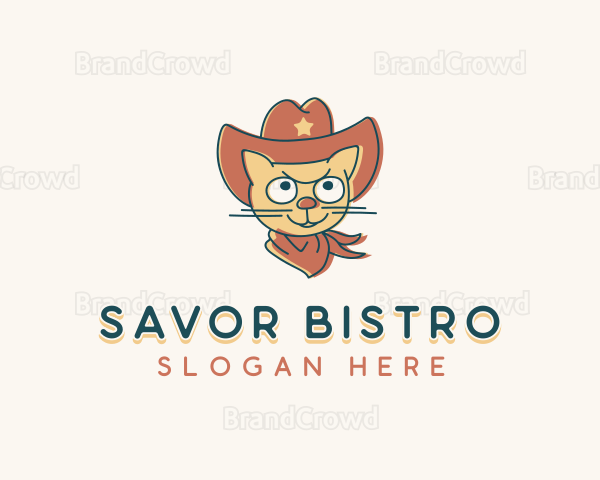 Cowboy Cat Pet Logo