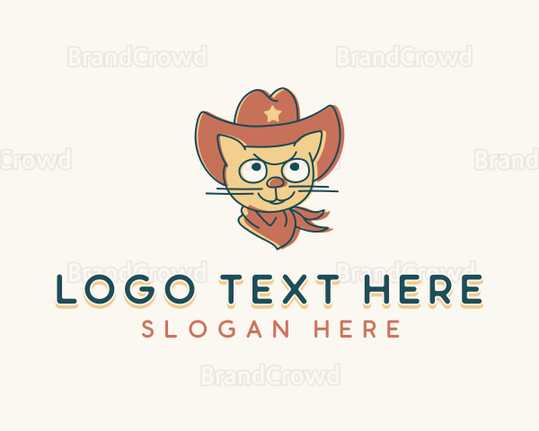 Cowboy Cat Pet Logo