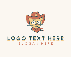 Handkerchief - Cowboy Cat Pet logo design