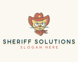Sheriff - Cowboy Cat Pet logo design