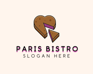 Heart Cake Dessert logo design