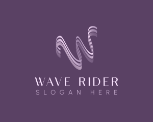 Business Wave Letter W logo design