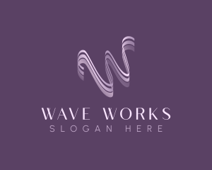 Business Wave Letter W logo design