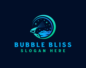 Spray Bubble Sanitation logo design