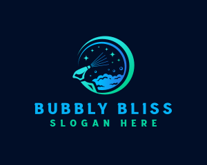 Spray Bubble Sanitation logo design