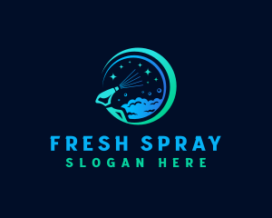 Spray Bubble Sanitation logo design
