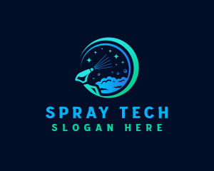 Spray Bubble Sanitation logo design