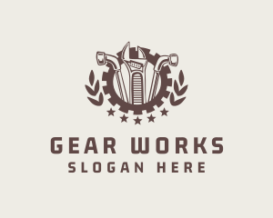 Mechanic Tool Gear Badge logo design