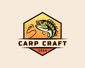 Carp - Fishing Bait Hook logo design