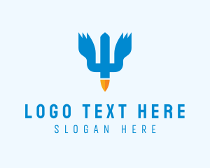 Pencil - Trident Toucan Bird logo design