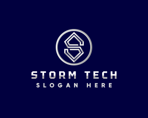 Tech Cyber Letter S logo design