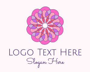 Blooming - Stained Glass Wellness Flower logo design