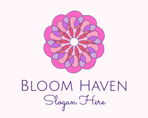 Stained Glass Wellness Flower logo design