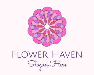 Stained Glass Wellness Flower logo design