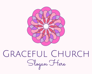 Stained Glass Wellness Flower logo design