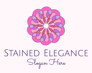 Stained Glass Wellness Flower logo design