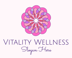 Stained Glass Wellness Flower logo design