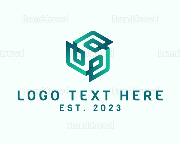 3D Geometric Gradient Shape Logo