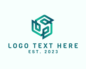 Three-dimensional - 3D Geometric Gradient Shape logo design