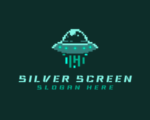 Pixel Alien UFO Logo