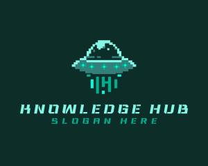 Arcade - Pixel Alien UFO logo design