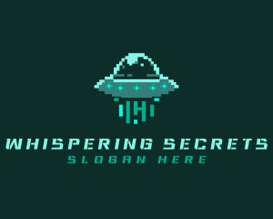 Pixel Alien UFO logo design