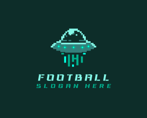 Pixel Alien UFO logo design