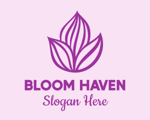 Purple Flower Bloom logo design