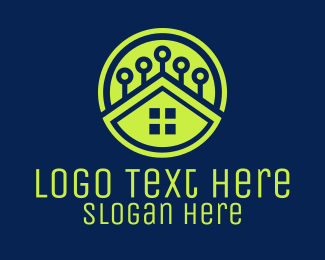 Green Smart Home logo design
