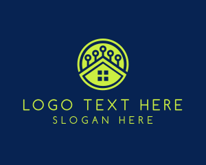 High Technology - Green Smart Home logo design