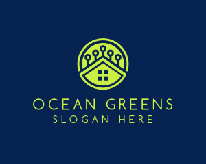 Green Smart Home logo design