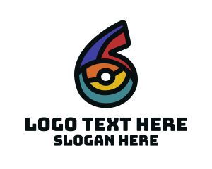 Child - Colorful Number 6 logo design