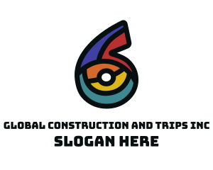 Fun - Colorful Number 6 logo design