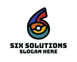 Six - Colorful Number 6 logo design