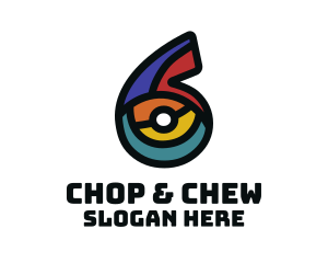 Multicolor - Colorful Number 6 logo design