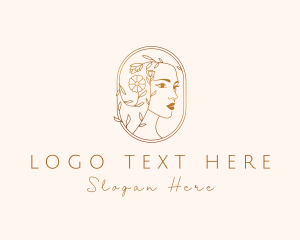Dermatology - Golden  Lady Floral Spa logo design