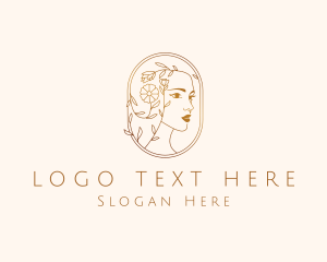 Stylist - Golden  Lady Floral Spa logo design