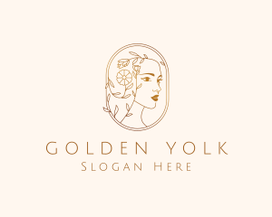 Golden  Lady Floral Spa logo design