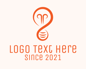Lighting - Orange Light Bulb logo design