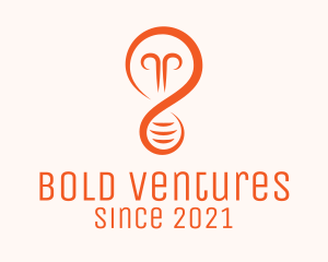 Orange Light Bulb logo design